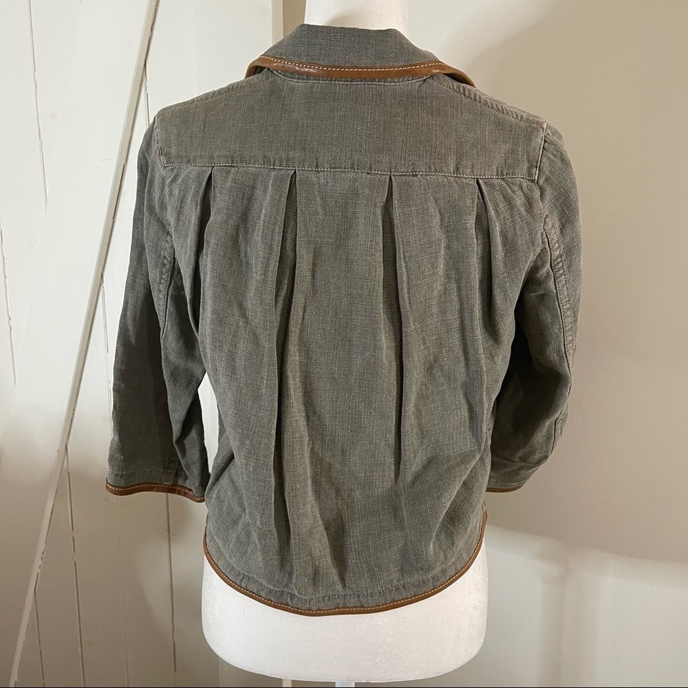 Min Miu Green Button Down Jacket Size 40 - image 5